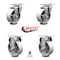 Service Caster 4 Inch Semi Steel Wheel Swivel Top Plate Caster Set with 2 Rigid SCC-20S415-SSR-2-R-2 - alternate 6